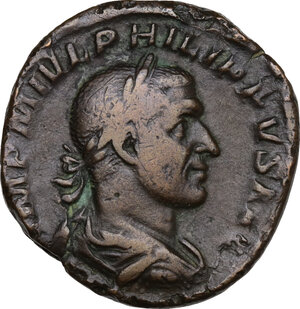 obverse: Philip I (244-249).. AE Sestertius, Rome mint