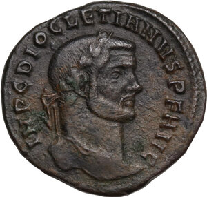 obverse: Diocletian (284-305).. AE Follis, 297-298, Rome mint