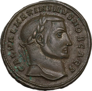 obverse: Maximinus II Daia as Caesar (305-308).. AE Follis, Antiochia mint