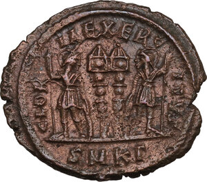 reverse: Constantine II as Caesar (317-337).. AE Follis, Cyzicus mint, 331-334