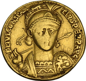obverse: Constantius II (337-361).. AV Solidus, Nicomedia mint, 351-355