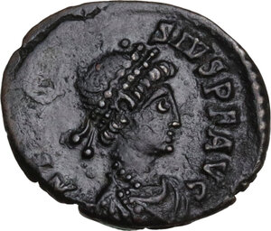 obverse: Theodosius I (379-395).. AE 14 mm, Heraclea mint, 378-383