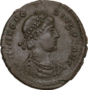 obverse: Theodosius I (379-395).. AE Follis, 383-388, Nicomedia mint
