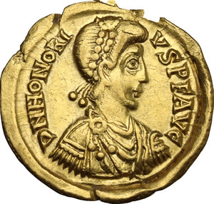 obverse: Honorius (393-423).. AV Solidus, 402-406. Ravenna mint