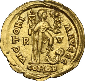 reverse: Honorius (393-423).. AV Solidus, 402-406. Ravenna mint