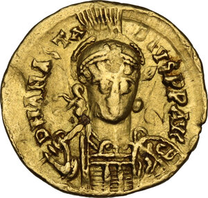 obverse: Anastasius I (491-518).. AV Solidus, Constantinople mint, 492-507