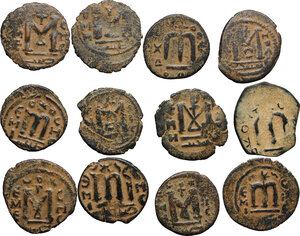 reverse: Arab-Byzantine coinage.. Lot of 12 coins. Includes many varieties and rarities