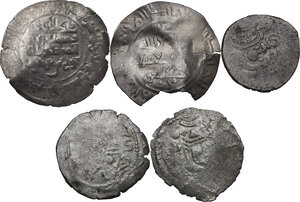 obverse: Lot of 5 (five) coins, including (2) islamic AR dirhams to identify and (3) AR hemidrachms of Western Turks dinasty