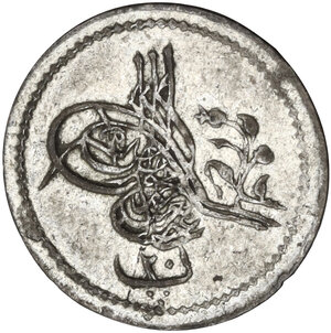 obverse: Ottoman Empire.  Abdul Aziz (1277-1293 AH / 1861-1876 AD). AR 20 Para. Misr (Cairo), AH 1277/RY 13 (1874)