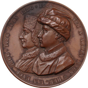 obverse: Belgium.  Hubert and Jan van Eyck.. AE Medal, 1846