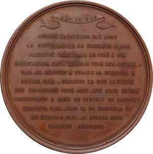 reverse: Belgium.  Hubert and Jan van Eyck.. AE Medal, 1846