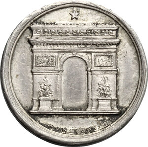 reverse: France.  Louis Philippe I (1830-1848). . AR Medal 1836 for the unveiling of the Arc d Etoile in Paris