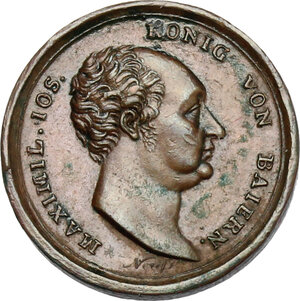obverse: Germany.  Maximilian I. Joseph (1799-1825).. AE Medal, 1818