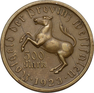 reverse: Germany, Westphalia. AE 500 Marks 1923, notgeld inflation coinage
