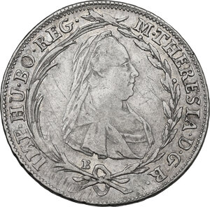obverse: Hungary.  Maria Theresia (1740-1780). AR 20 Kreuzer, 1778, Kremnitz mint