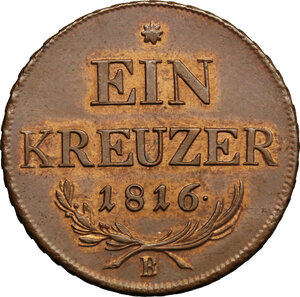 reverse: Hungary.  Franz II/I (1792-1805-1835).. AE Kreuzer, Kremnitz mint, 1816B