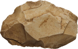 obverse: Neolithic stone chisel.  Stone age, Europe (?).  9 x 5.5 cm