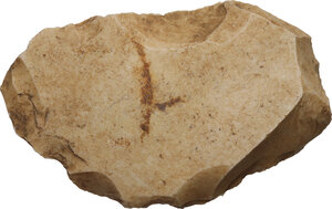 reverse: Neolithic stone chisel.  Stone age, Europe (?).  9 x 5.5 cm