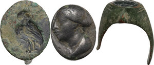 obverse: Lot of 3 broken rings.  Greek to Roman period