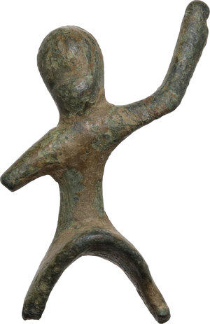 reverse: Bronze horse rider.  Roman period, 1st-3rd century AD.  H: 44 mm