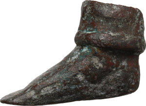 reverse: Bronze foot.  Roman period, 1st-3rd century AD.  32 x 19 mm