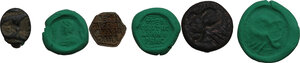 obverse: Lot of 3 seals.  Byzantine period.  Diameters: 18mm, 13mm, 13 mm