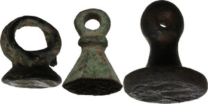 reverse: Lot of 3 seals.  Byzantine period.  Diameters: 18mm, 13mm, 13 mm