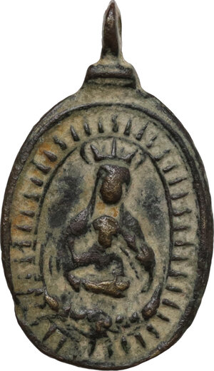 obverse: Votive pendant: San Filippo Neri.  XVIII century  30 x 17 mm