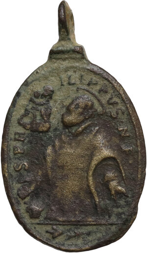 reverse: Votive pendant: San Filippo Neri.  XVIII century  30 x 17 mm