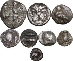 obverse: Greek Asia. Lof of 8 AR denominations, including: Kyzikos, Lampsakos, Ephesos, Abydos and Magensia ad Meandrum