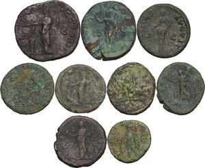 reverse: The Roman Empire.. Multiple lot of nine (9) unclassified AE coins