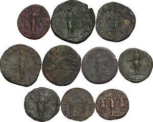 reverse: The Roman Empire.. Multiple lot of ten (10) unclassified AE coins