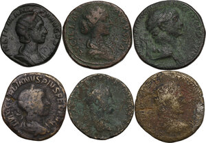 obverse: The Roman Empire.. Multilpe lot of six (6) unclassified AE Sestertii