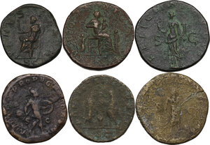 reverse: The Roman Empire.. Multilpe lot of six (6) unclassified AE Sestertii