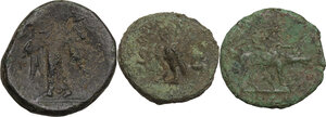reverse: The Roman Empire.. Lot of 3 AE Quadrantes, including: Trajan