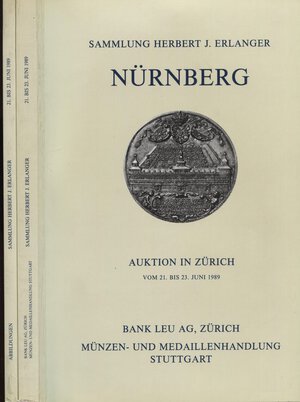obverse: LEU BANK AG. Sammlung Herbert J. Erlanger. Munzen und medaillenhandlung Stuttgart. Zurich, 21 - Juni - 1989. pp. 219,nn. 2458,  tavv. 123,  2 Vol. testo e tavole. ril. editoriale, buono stato.