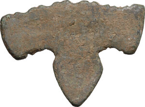 reverse: Aes Premonetale. Aes Formatum. Torque-with-pendant (or buckle) shaped item. Latium, 6th-4th century BC