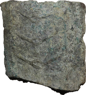 obverse: Aes Signatum. AE Currency Bar, Central Italy, c. 6th-4th century BC. Large terminal fragment, 