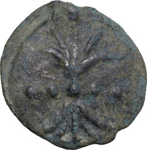 obverse: Dioscuri/Mercury series. AE Cast Triens, c. 275-270 BC