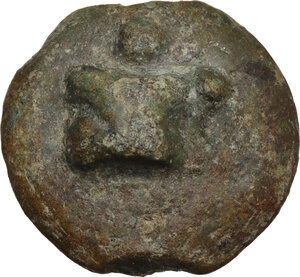 obverse: Dioscuri/Mercury series. AE Cast Uncia, c. 280 BC