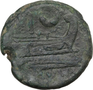 reverse: Crescent (first) series. AE As, c. 207 BC