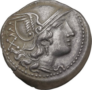 obverse: Staff series. AR Denarius, c. 209-208 BC, Sicily
