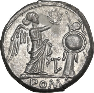 reverse: LT series. AR Victoriatus, c. 214-212 BC, Luceria mint