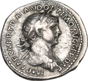 obverse: Trajan (98-117). AR Quinarius, Rome mint, 112-115 AD