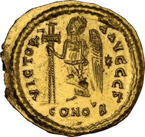 reverse: Ostrogothic Italy, Theoderic (493-526). AV Solidus, in the name of Anastasius I. Rome mint, c. 491-518 AD