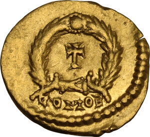 reverse: Visigoths, Gaul. Pseudo-imperial coinage. AV Tremissis in the name of Valentinian III, c. 417-507 AD