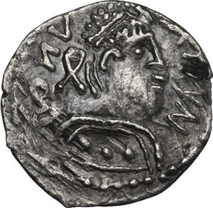 obverse: Lombardic Italy. Uncertain king (Cleph to Authari) or Interregnum (574-584 AD). AR Quarter Siliqua, struck in the name of Justin II. Uncertain Italian mint