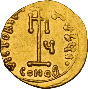 reverse: Constans II (641-668). AV Tremissis, Syracuse mint, 649-655 AD