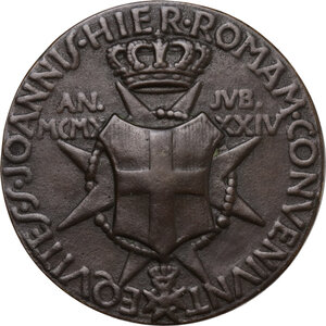 reverse: Malta SMOM. Ludovico Chigi Albani della Rovere (1866-1951), Gran Maestro del Sovrano militare ordine di Malta. Medaglia 1934