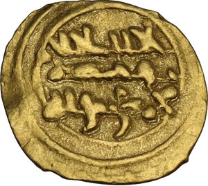 obverse: Messina. Ruggero I (1072-1101). Tarì al tipo fatimide